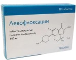 Левофлоксацин, табл. п/о пленочной 500 мг №10